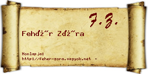 Fehér Zóra névjegykártya